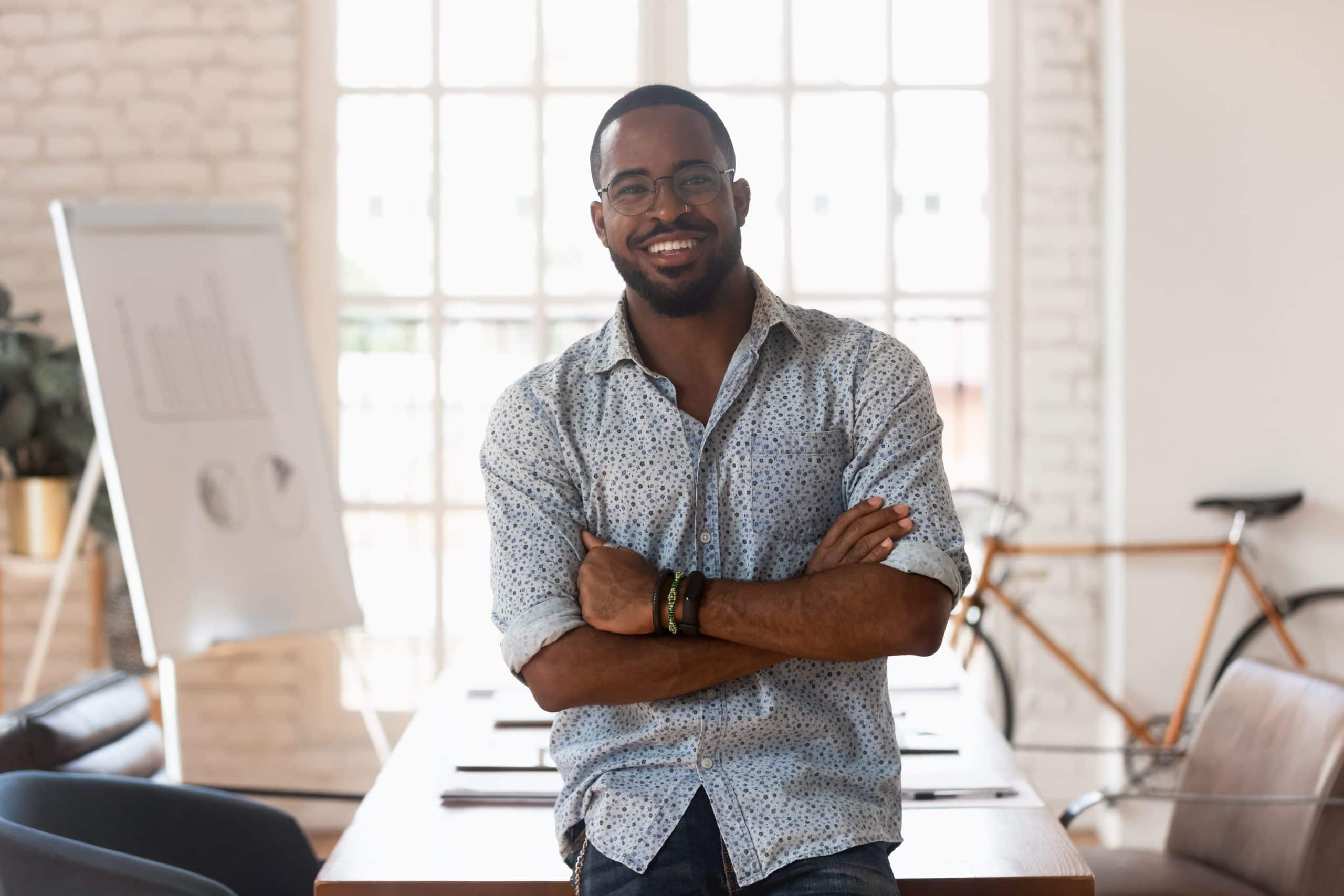 Happy Confident Black Business Owner