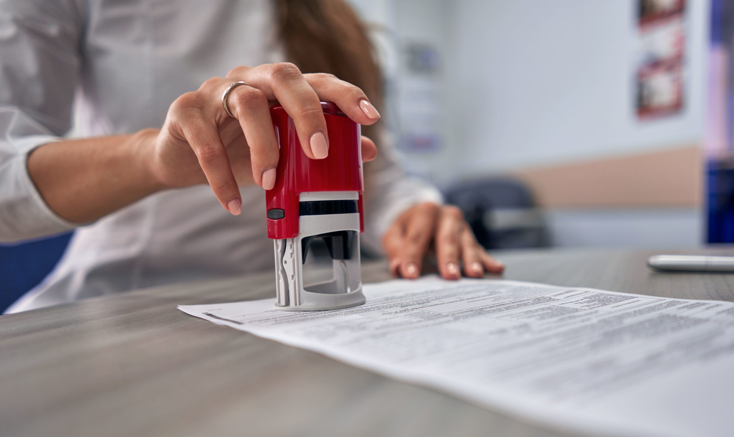 Woman Notarizes Legal Documents